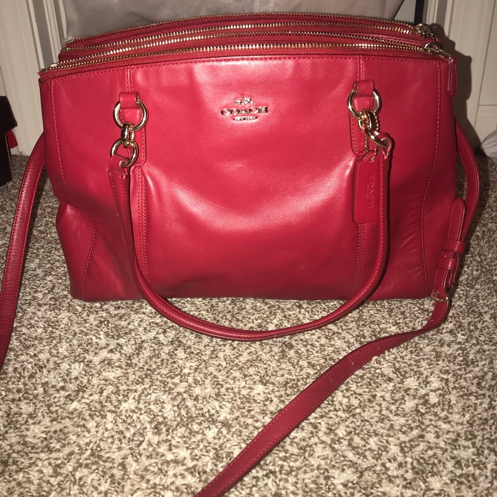 Red coach purse